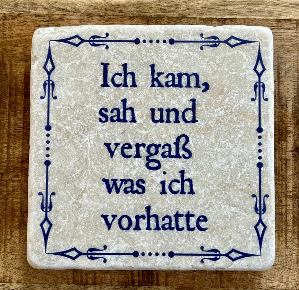 Marmor Fliese Glas Untersetzer Ich kam und sah